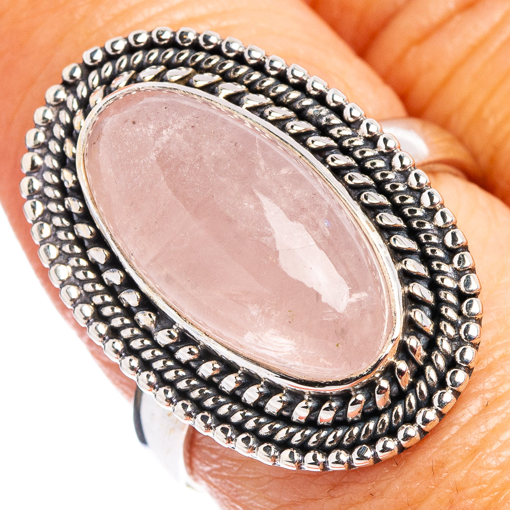 Rose Quartz Ring Size 8 (.925 Sterling Silver)