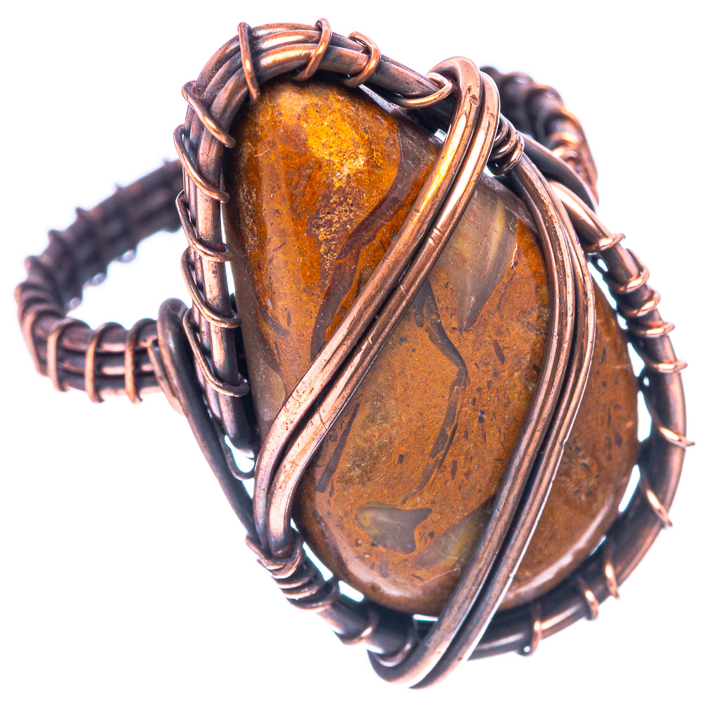 Kaleidoscope Jasper Ring Size 8.5 (Oxidized Copper)