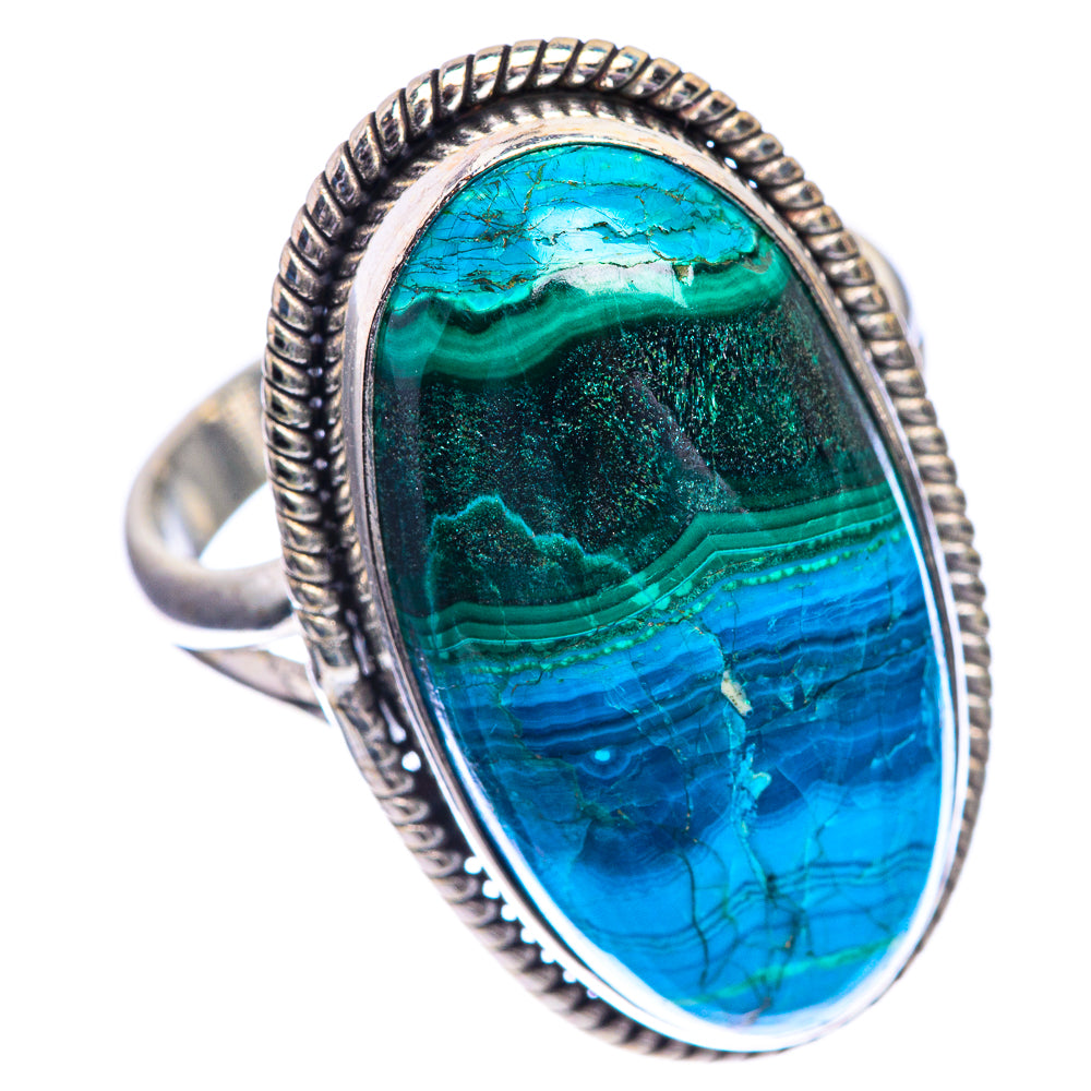 Malachite In Chrysocolla Ring Size 8.5 (925 Sterling Silver) RING143278