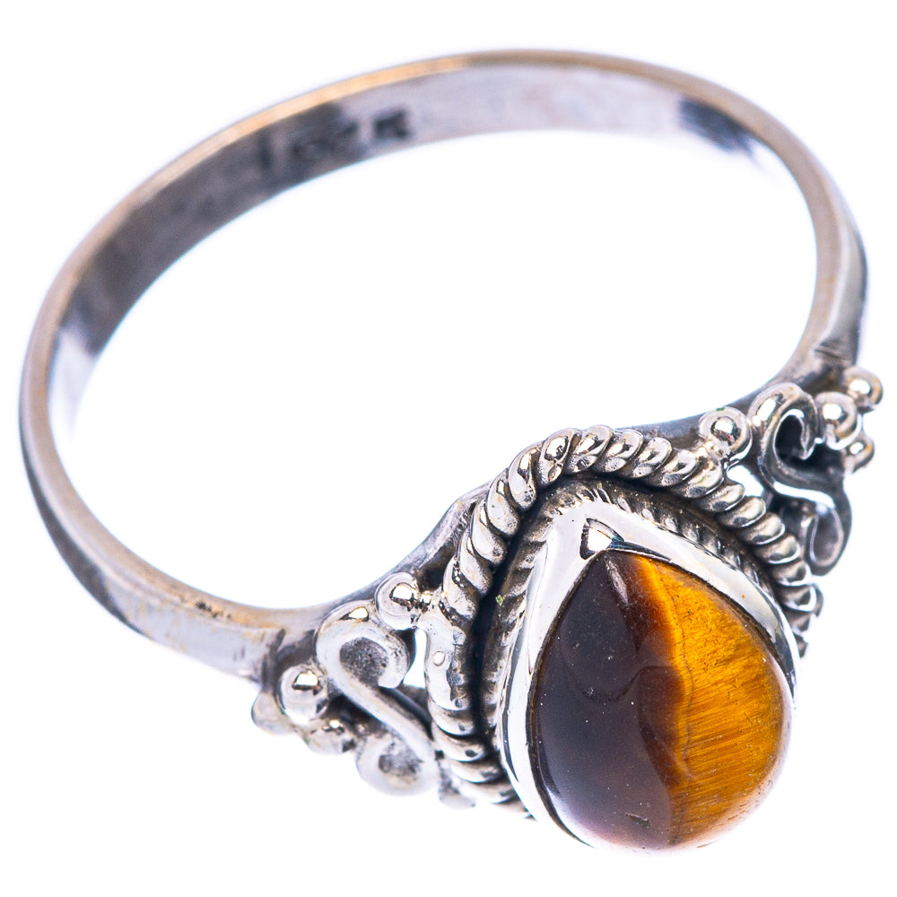 Tiger Eye Ring Size 8 (925 Sterling Silver) R5614