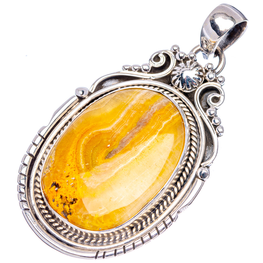 Premium Bumblebee Jasper Pendant 1 7/8" (.925 Sterling Silver)