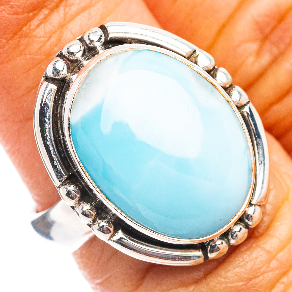 Premium Rare Larimar Ring Size 6 (.925 Sterling Silver)
