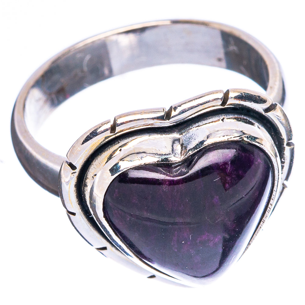 Mexican Purple Opal (Morado) Heart Ring Size 5 (925 Sterling Silver) R5085