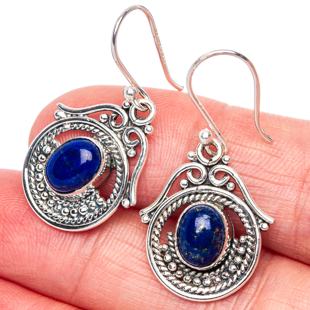 Lapis Lazuli Earrings 1 3/8" (925 Sterling Silver) E433171