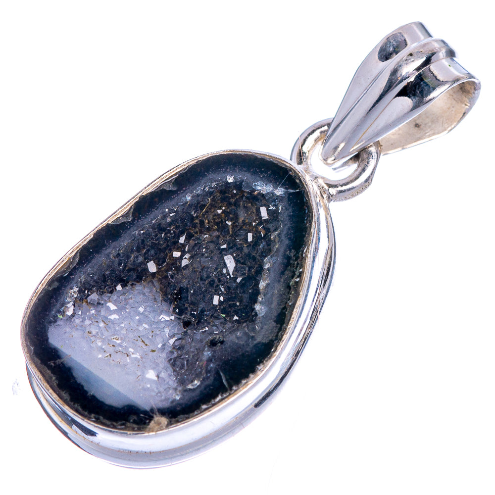 Coconut Geode Druzy Pendant 1 1/4" (925 Sterling Silver) P40659