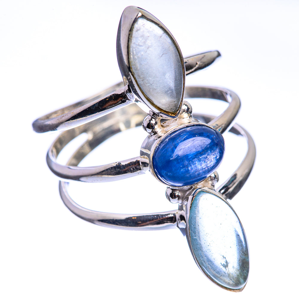 Kyanite, Aquamarine 925 Sterling Silver Ring Size 9.75