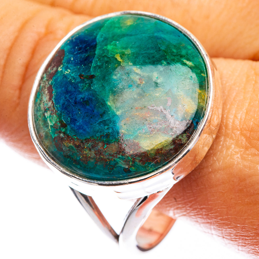 Large Chrysocolla Ring Size 14.5 (925 Sterling Silver) R142493