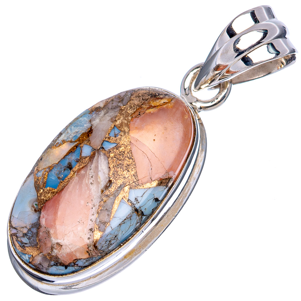 Spiny Oyster Turquoise Pendant 1 3/8" (.925 Sterling Silver)
