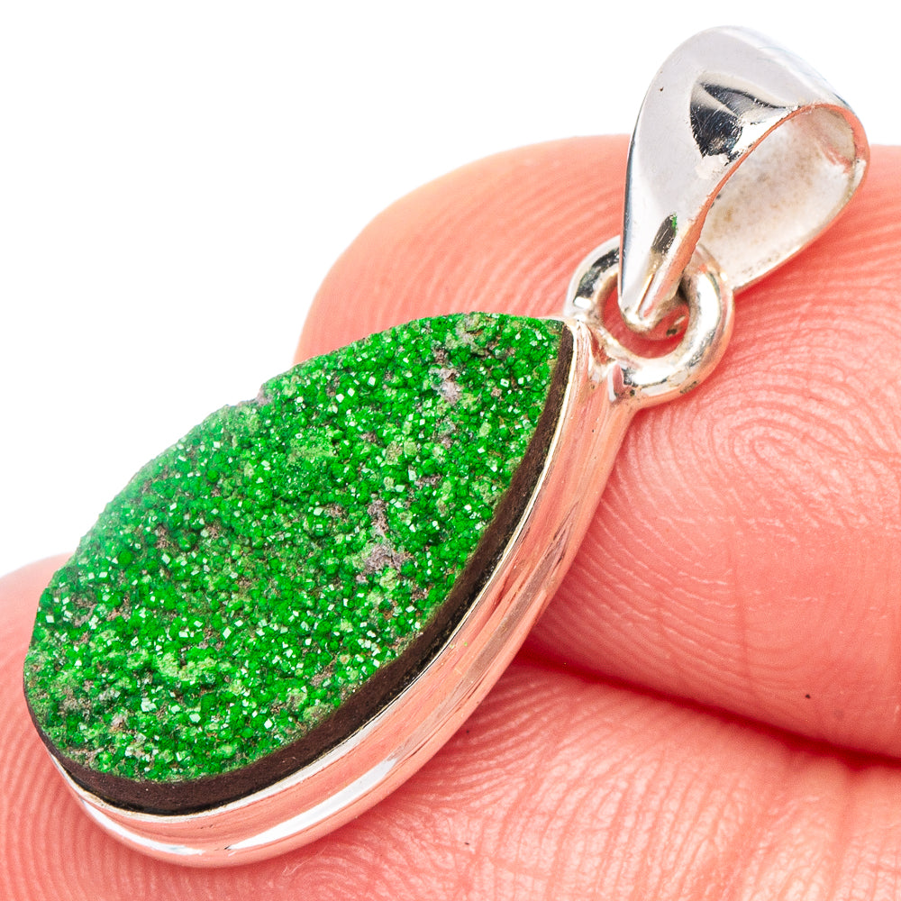 Rare Uvarovite Garnet Pendant 1 1/8" (925 Sterling Silver) P44216
