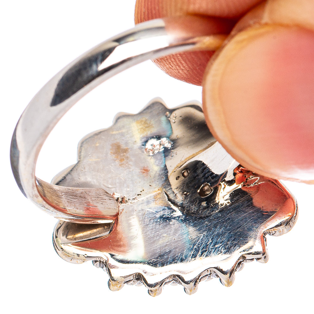 Rare Golden Hills Turquoise Heart Ring Size 8.5 (925 Sterling Silver) R8586