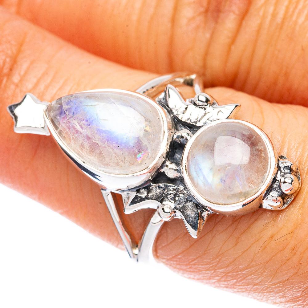 Asc Premium Rainbow Moonstone Ring Size 6.75 (925 Sterling Silver) R3486