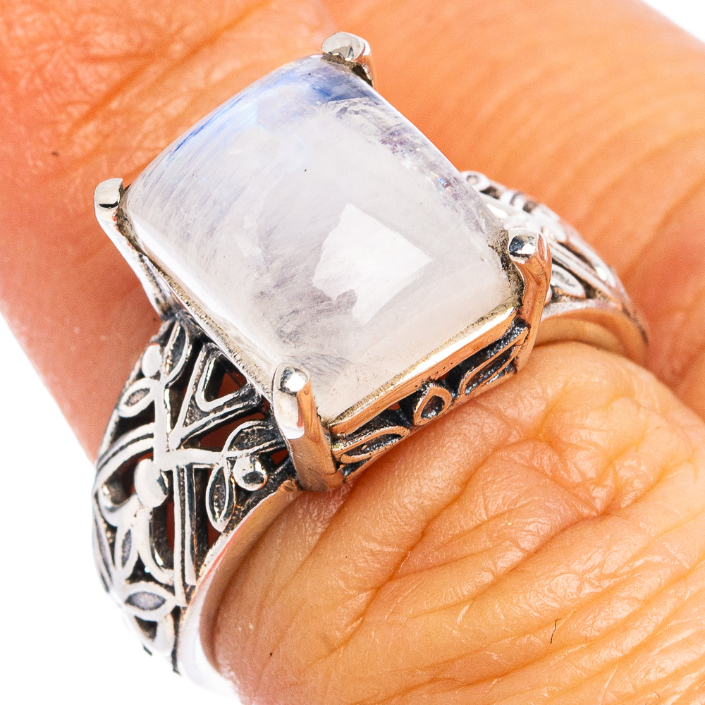 Rainbow Moonstone Ring Size 6.25 (.925 Sterling Silver)