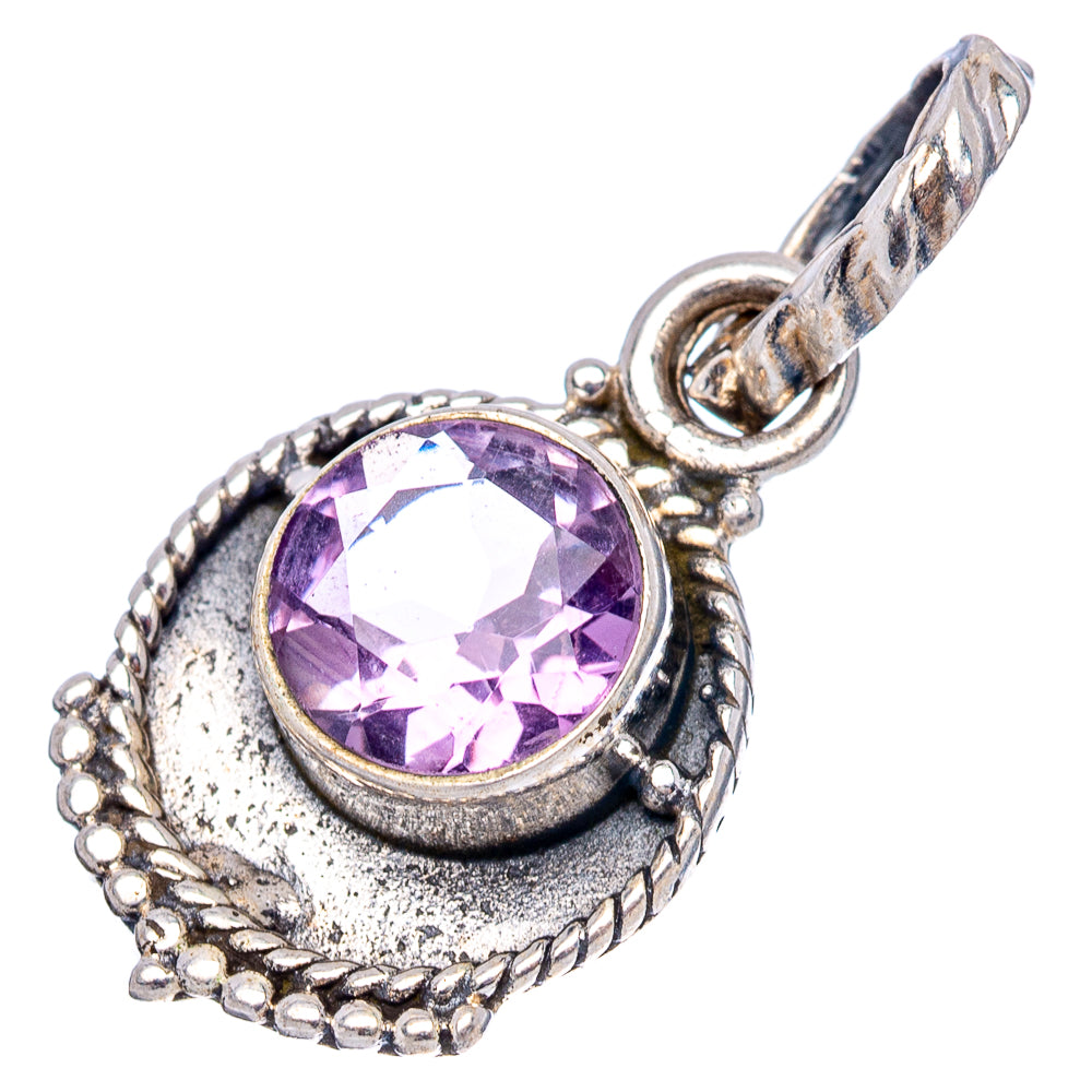 Dainty Amethyst Pendant 7/8" (.925 Sterling Silver)