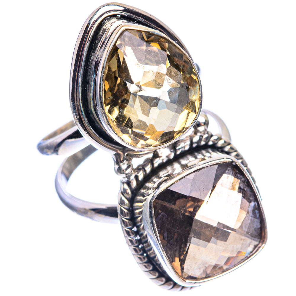 Large Smoky Quartz, Citrine Ring Size 6 (925 Sterling Silver) RING143482