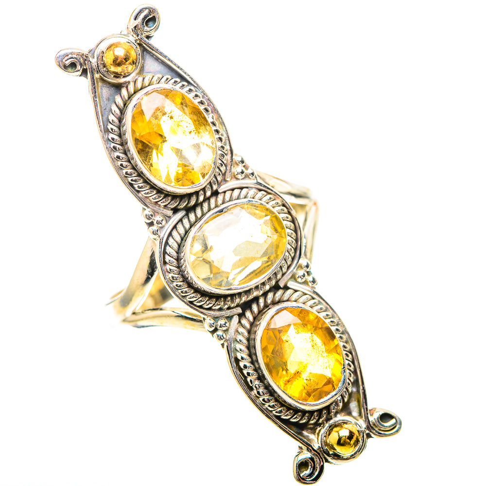 Large Faceted Citrine 925 Sterling Silver Ring Size 8.25 (925 Sterling Silver) RING139655
