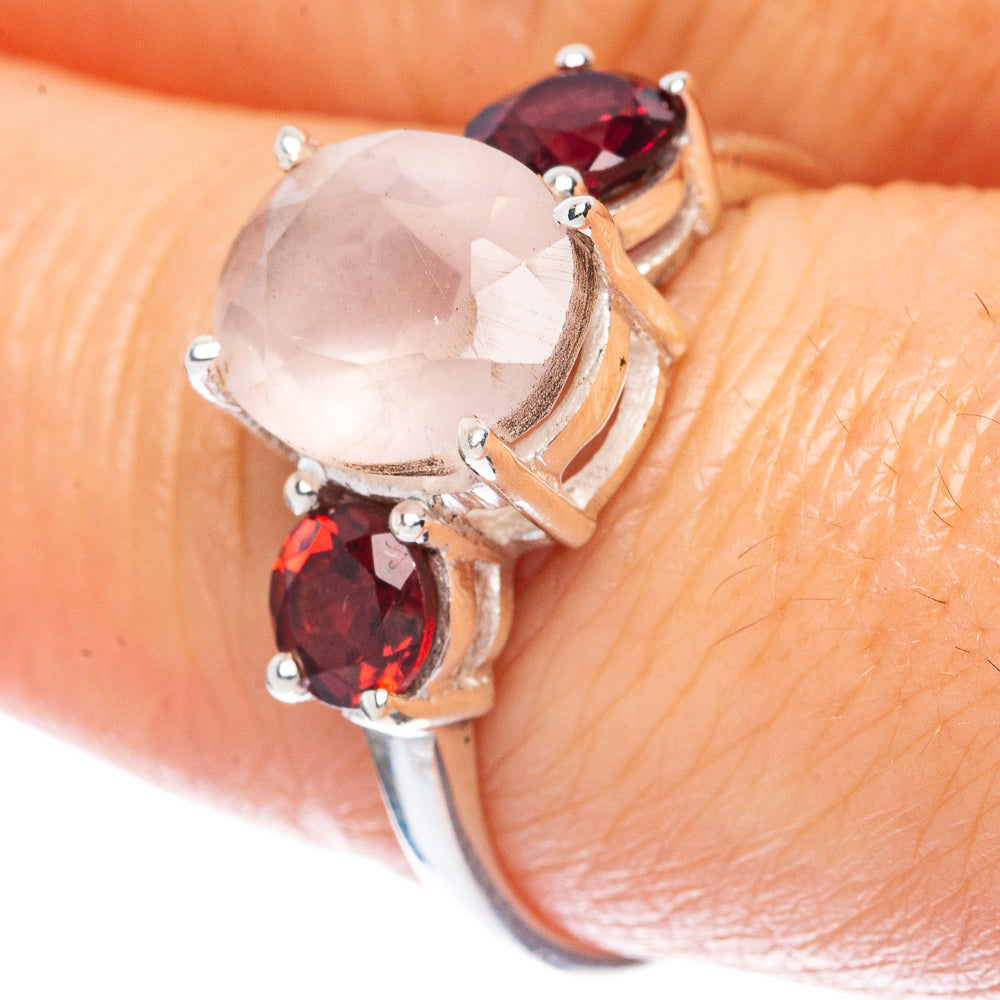 Rose Quartz Ring Size 8.5 (925 Sterling Silver) R2942