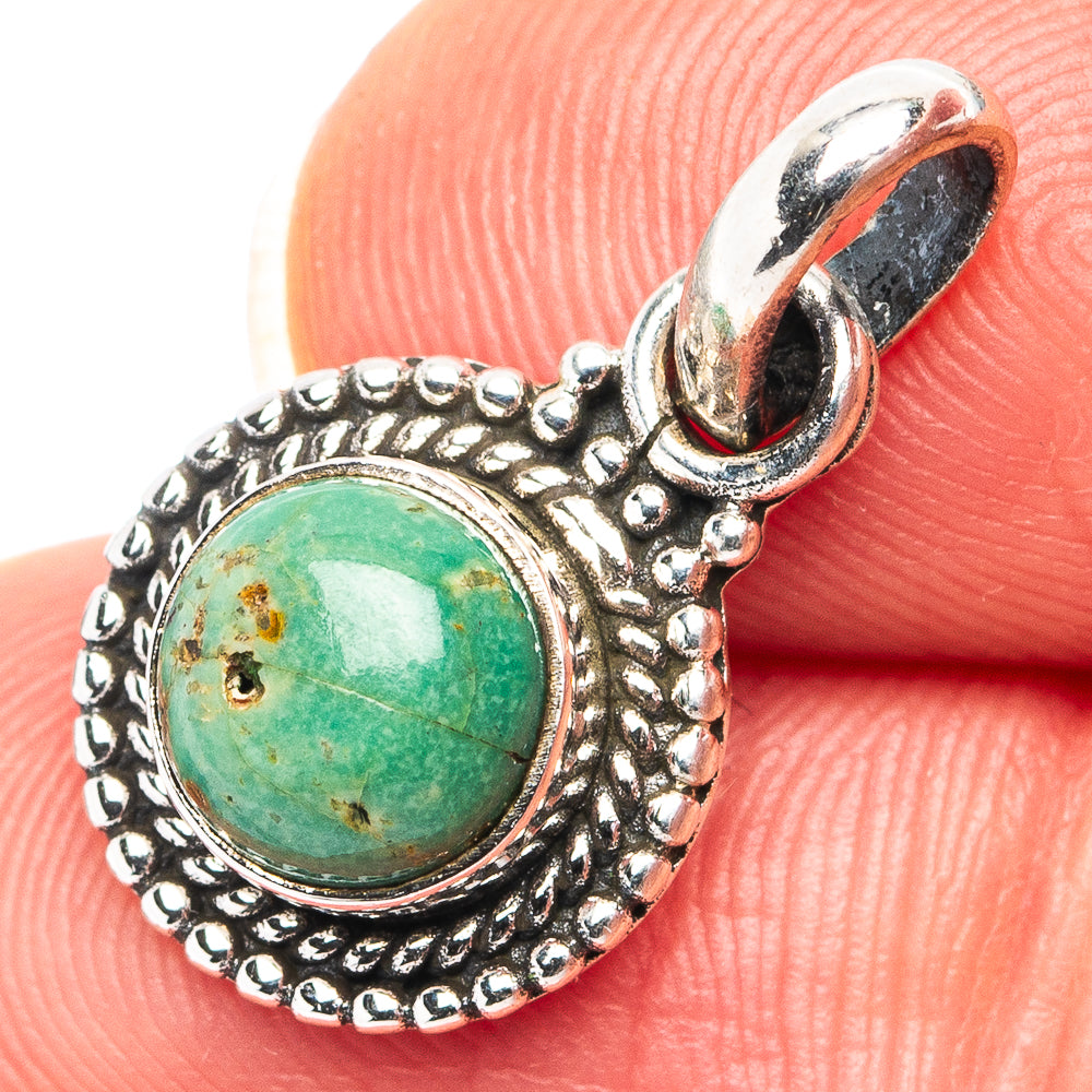 Variscite Dainty Pendant 7/8" (.925 Sterling Silver)