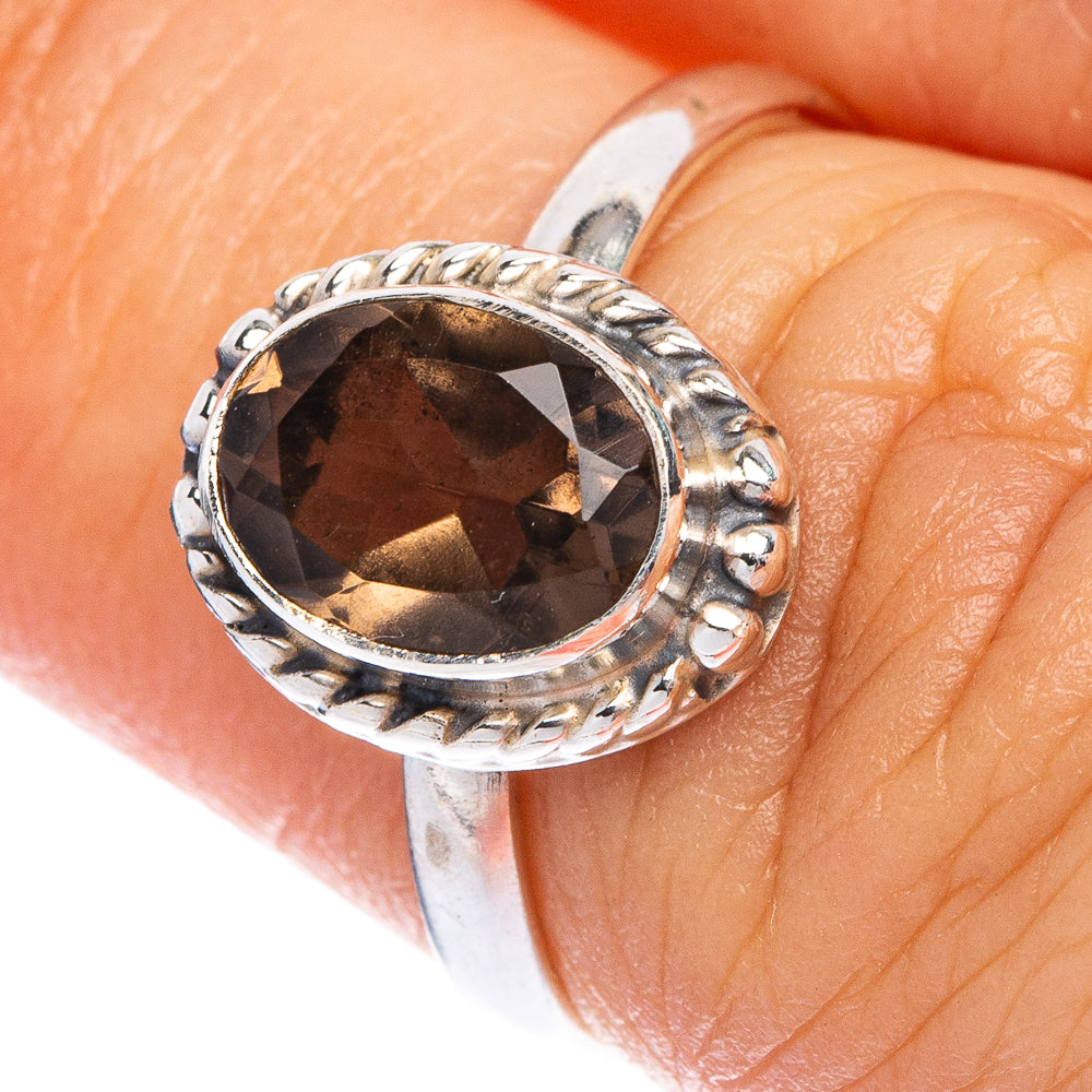 Smoky Quartz Dainty Ring Size 6 (925 Sterling Silver) R145383