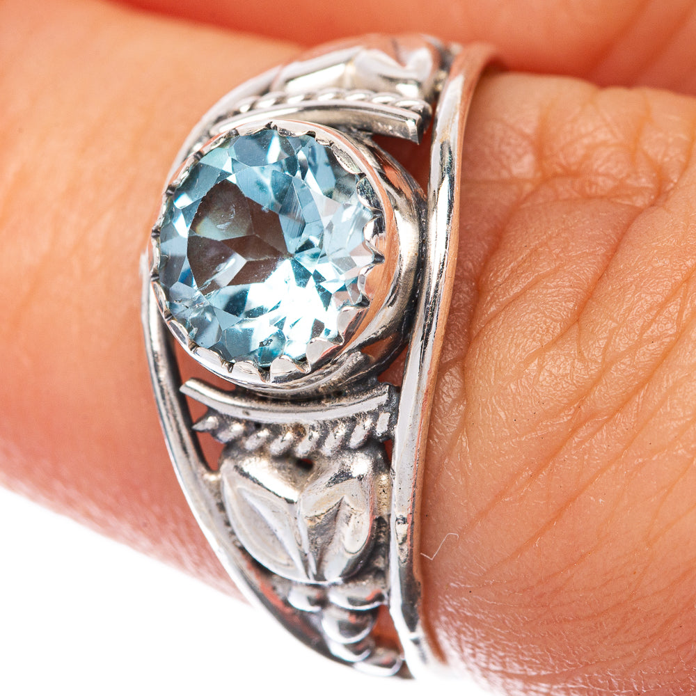Blue Topaz Dainty Ring Size 6.75 (925 Sterling Silver) R145246