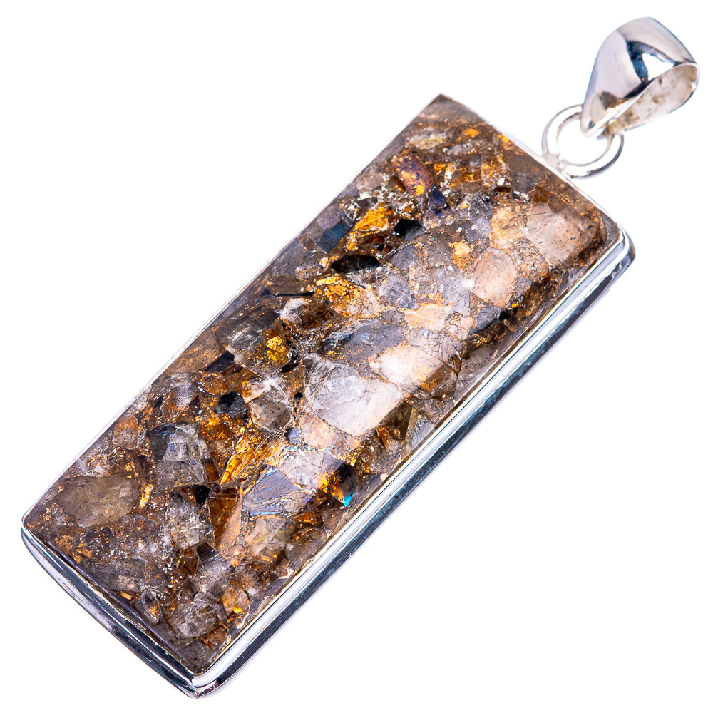 Copper Composite Labradorite Pendant 2 1/8" (925 Sterling Silver) P38928