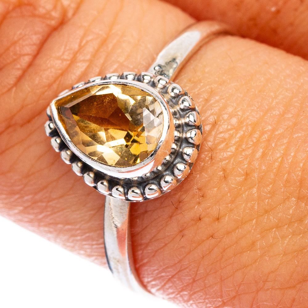 Faceted Citrine Dainty Ring Size 9.25 (925 Sterling Silver) R145508