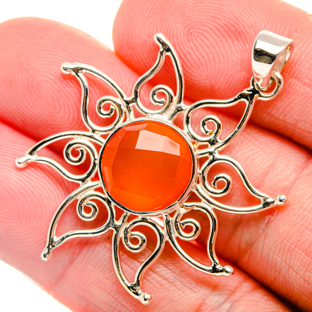 Premium Carnelian 925 Sterling Silver Pendant 1 3/4" (925 Sterling Silver) PD37775