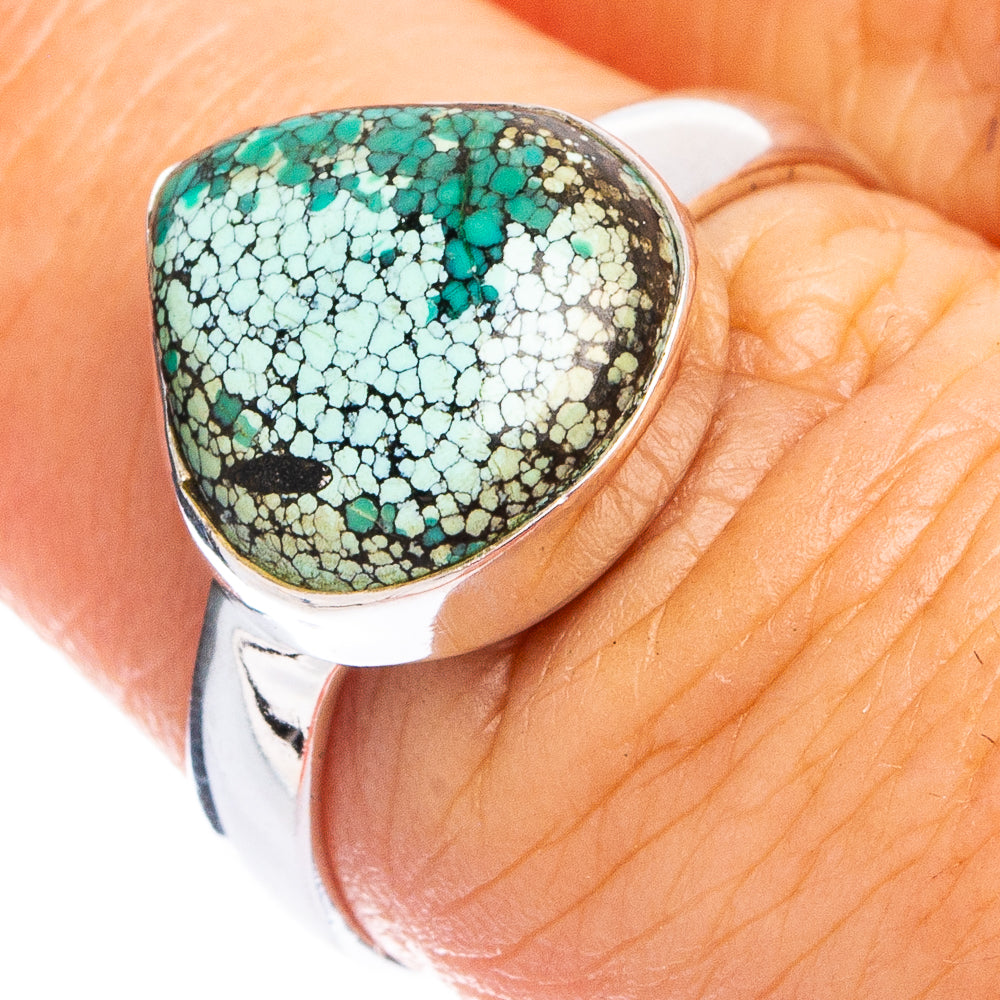 Hubei Spiderweb Turquoise Ring Size 7 (.925 Sterling Silver)