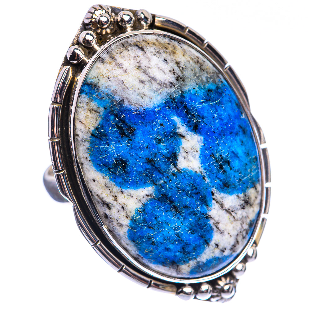 Huge K2 Blue Azurite 925 Sterling Silver Ring Size 8.25
