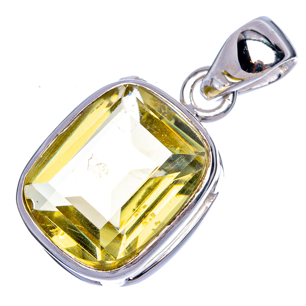 Faceted Citrine Pendant 1 1/8" (925 Sterling Silver) P40308
