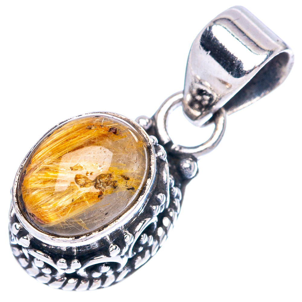 Rutilated Quartz Pendants 7/8" (925 Sterling Silver) P42337