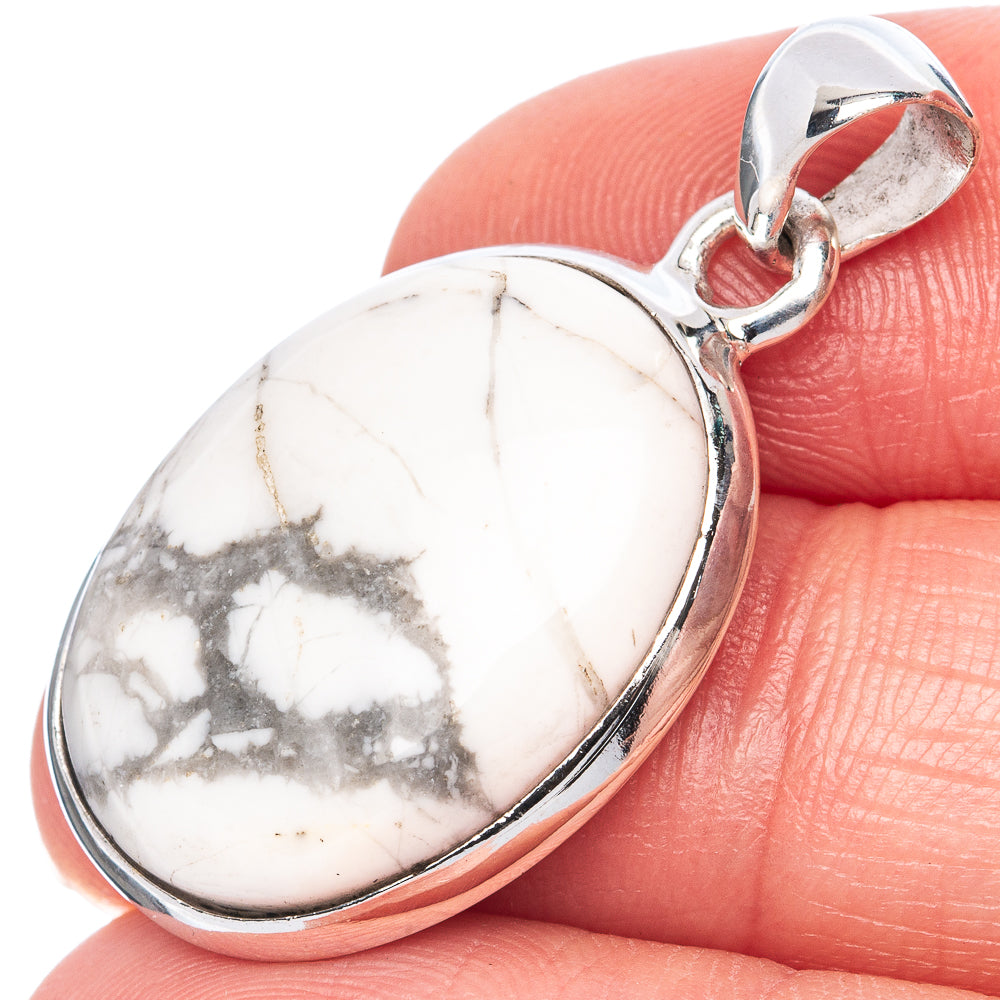 Howlite Pendant 1 3/8" (925 Sterling Silver) P41416
