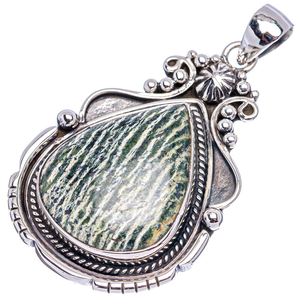 Premium Green Swiss Opal Pendant 2" (.925 Sterling Silver)