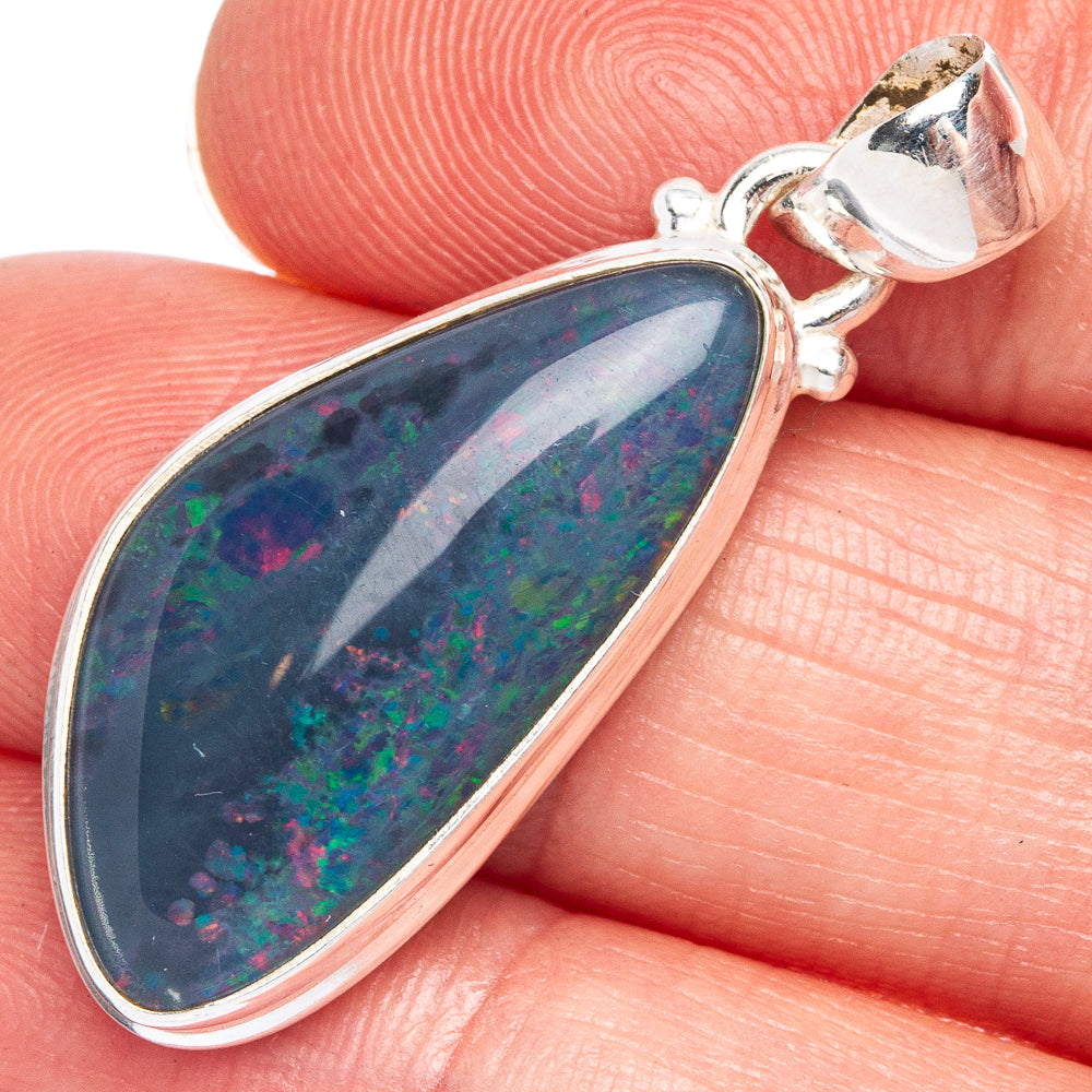 Triplet Opal Pendant 1 3/8" (925 Sterling Silver) P40417