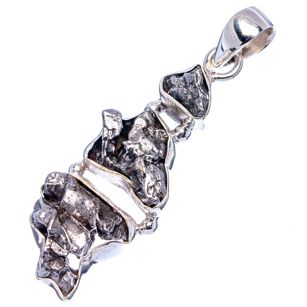 Rare Campo Del Cielo Meteorite Pendant 1 3/4" (.925 Sterling Silver)