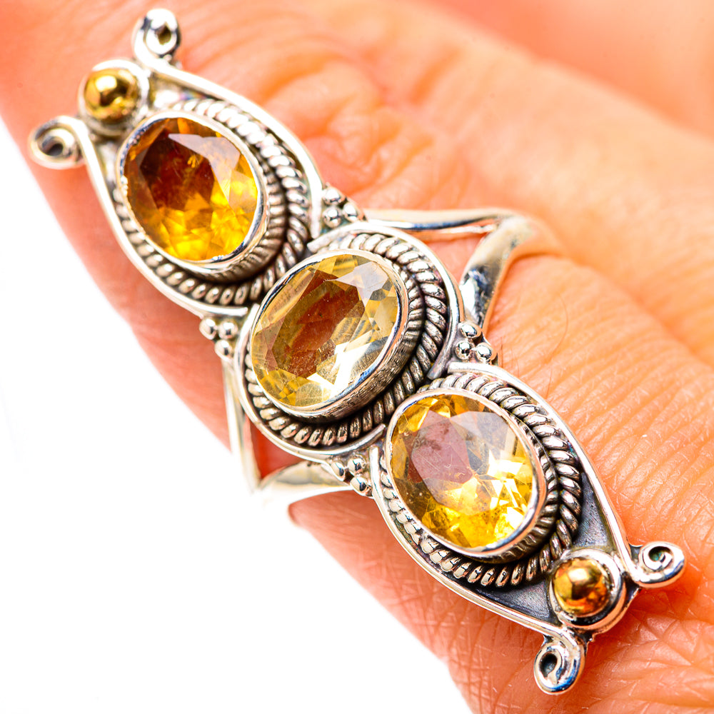 Large Faceted Citrine 925 Sterling Silver Ring Size 8.25 (925 Sterling Silver) RING139655