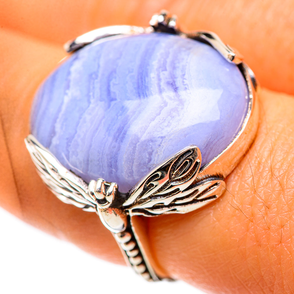 Blue Lace Agate Ring Size 7 (925 Sterling Silver) RING139187