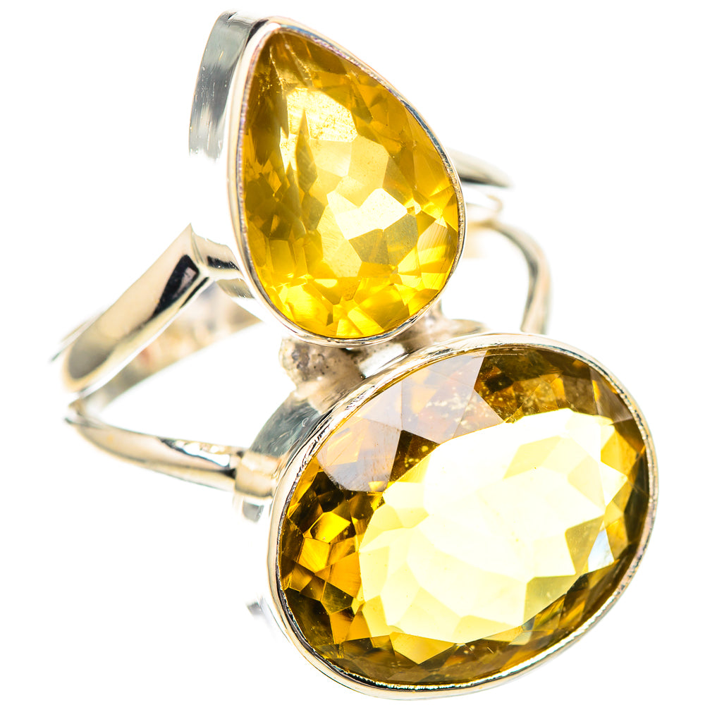 Large Faceted Citrine Ring Size 8.75 (925 Sterling Silver) RING139106