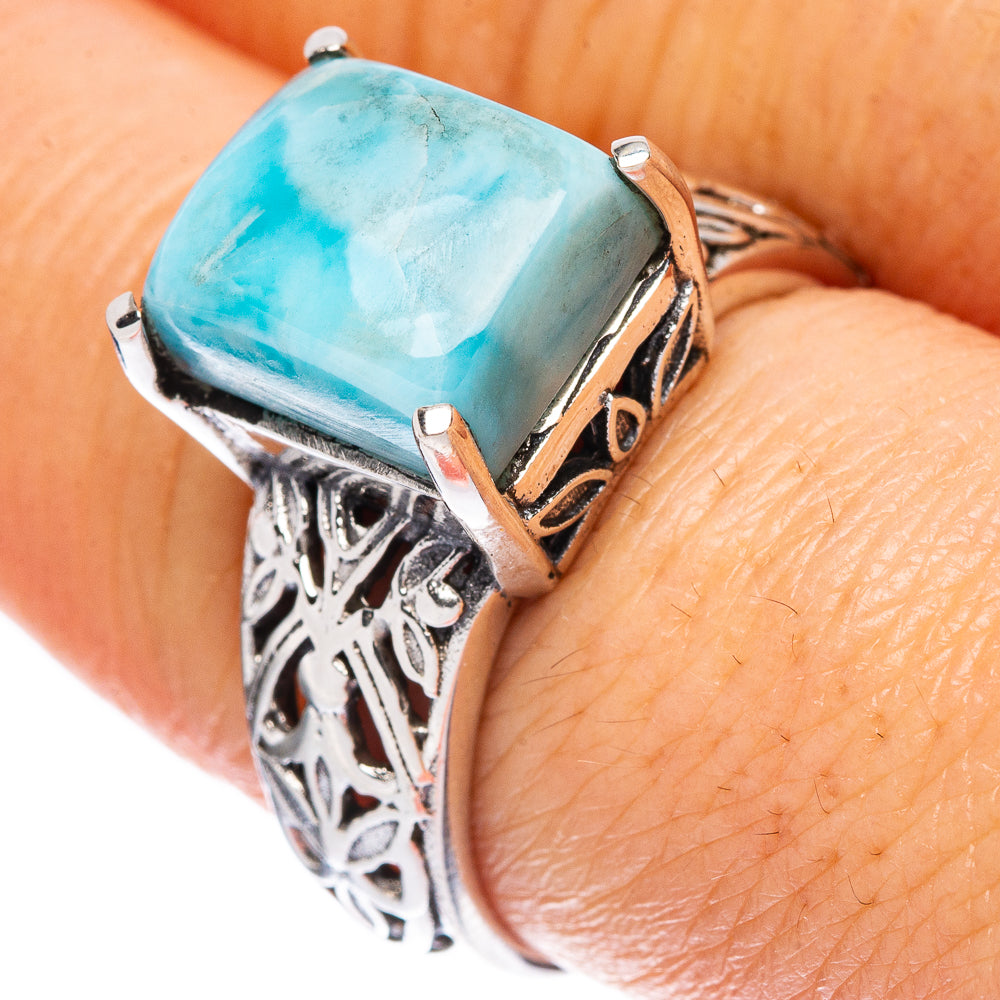 Larimar Ring Size 8.25 (925 Sterling Silver) R2456