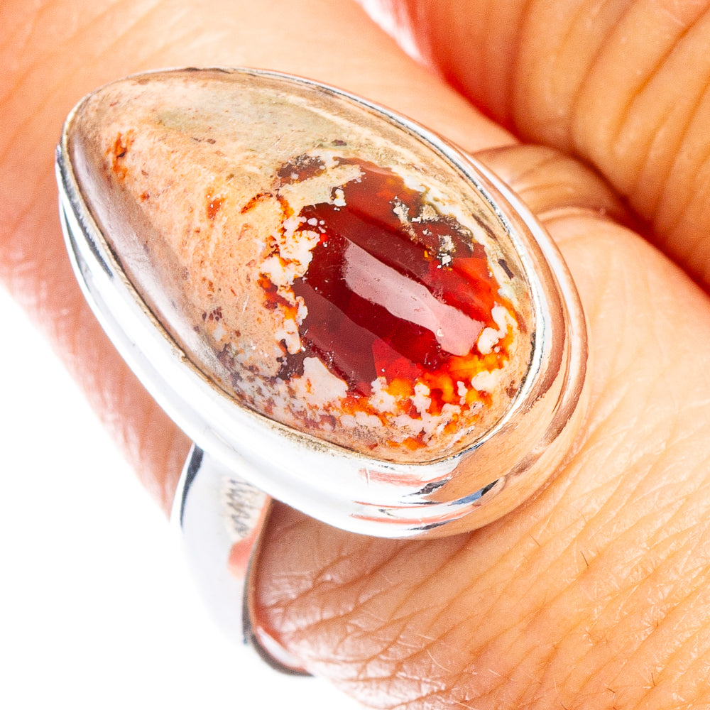 Rare Mexican Fire Opal Ring Size 8.75 (925 Sterling Silver) R6721
