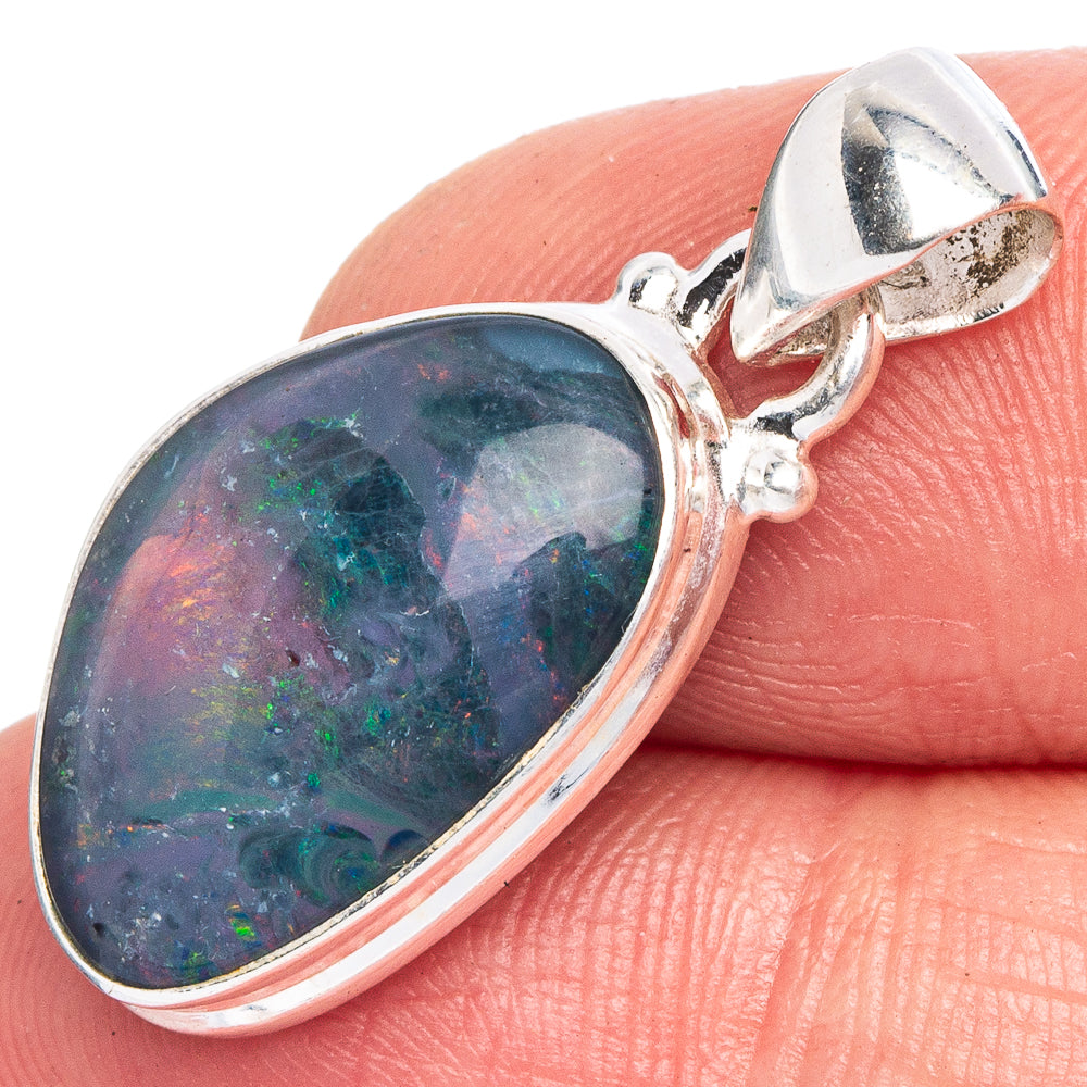 Rare Triplet Opal Pendant 1 1/8" (925 Sterling Silver) P40582