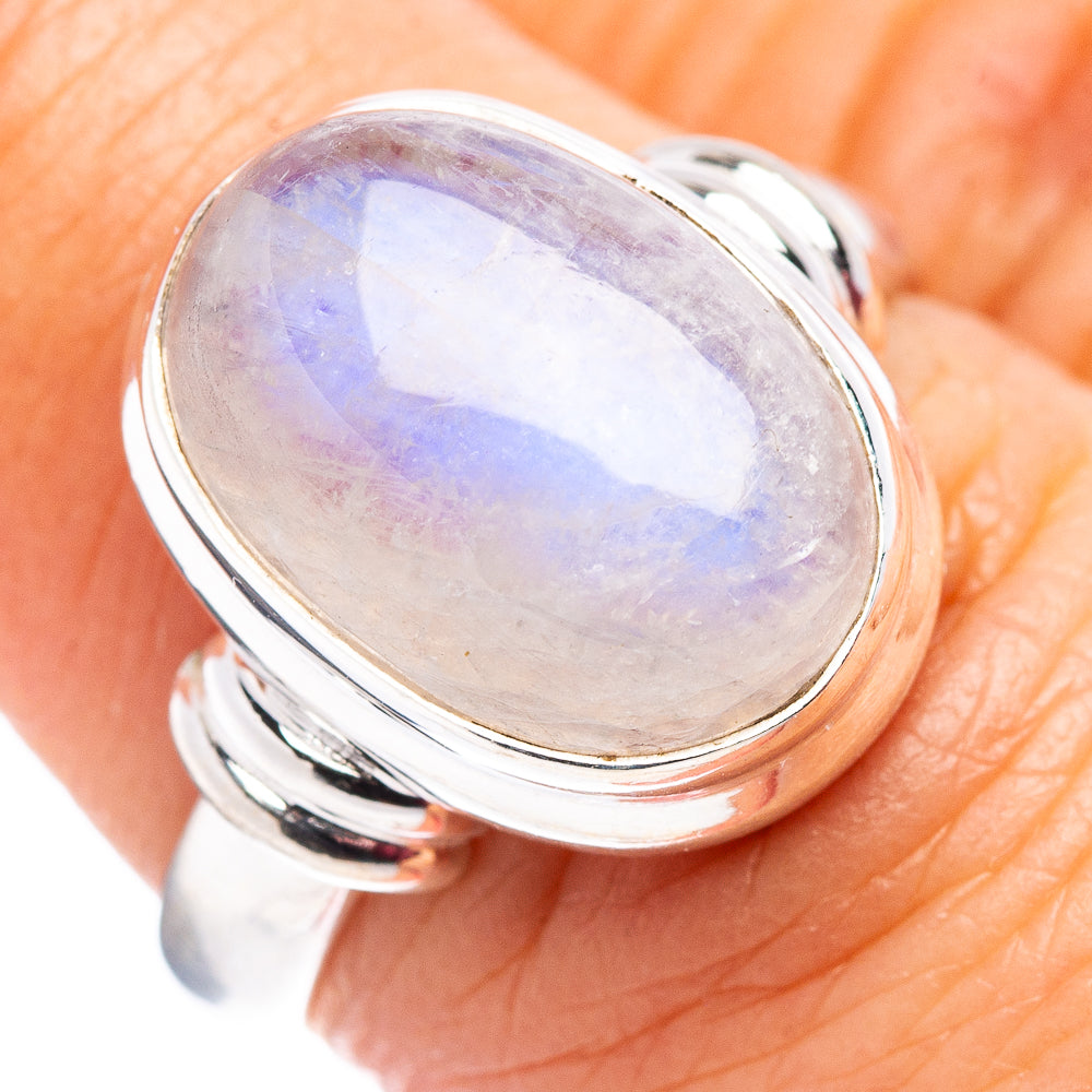Rainbow Moonstone Ring Size 6.75 (.925 Sterling Silver)