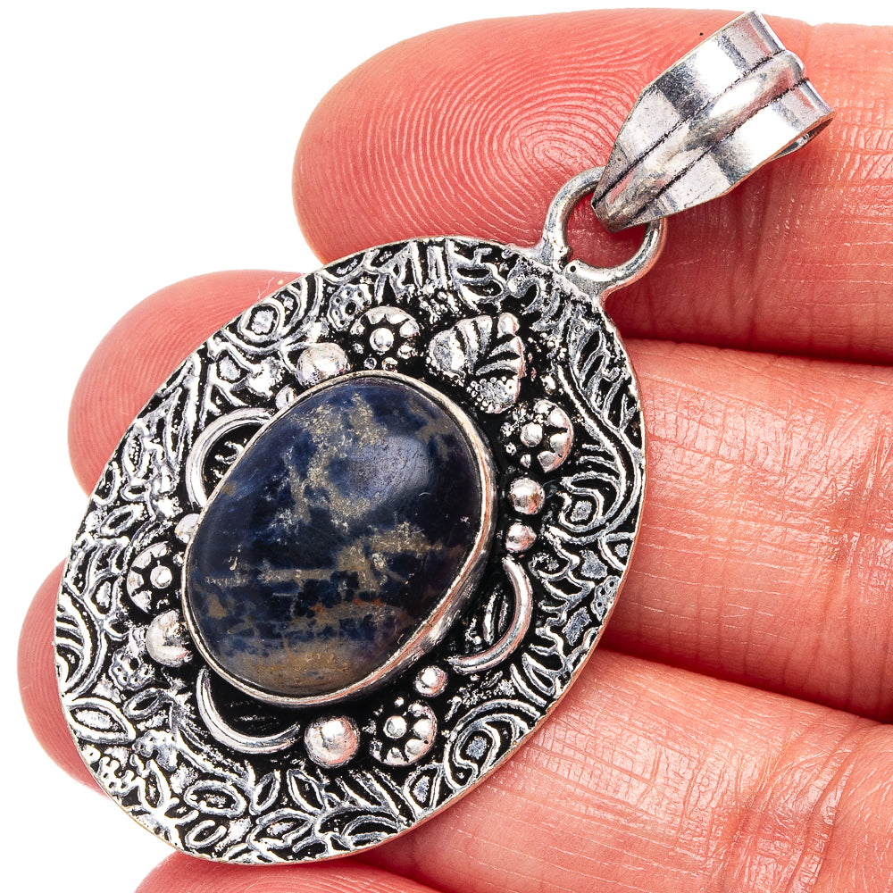 Sodalite Pendant 1 7/8" (German Silver)