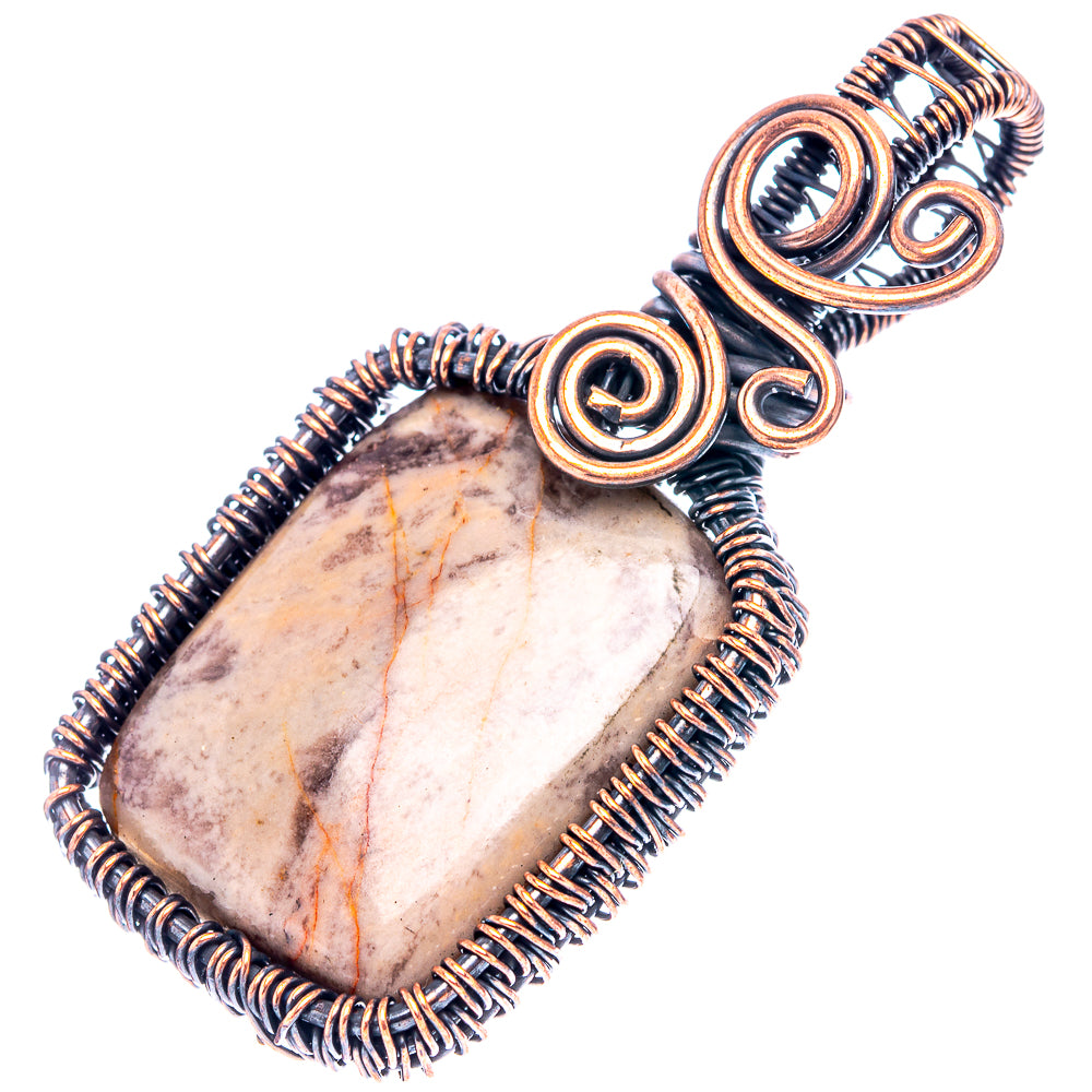 Petrified Palm Root Wire Wrap Pendant 2 1/8" (Oxidized Copper)