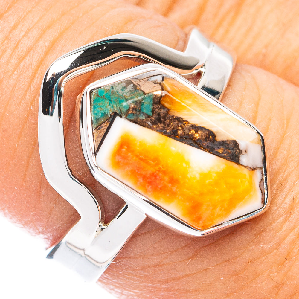 Premium Spiny Oyster Turquoise Ring Size 7.75 (925 Sterling Silver) RING7724