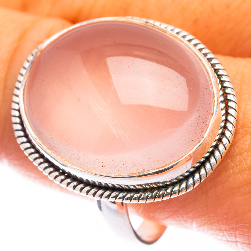 Large Rose Quartz Ring Size 11.5 (925 Sterling Silver) R141408