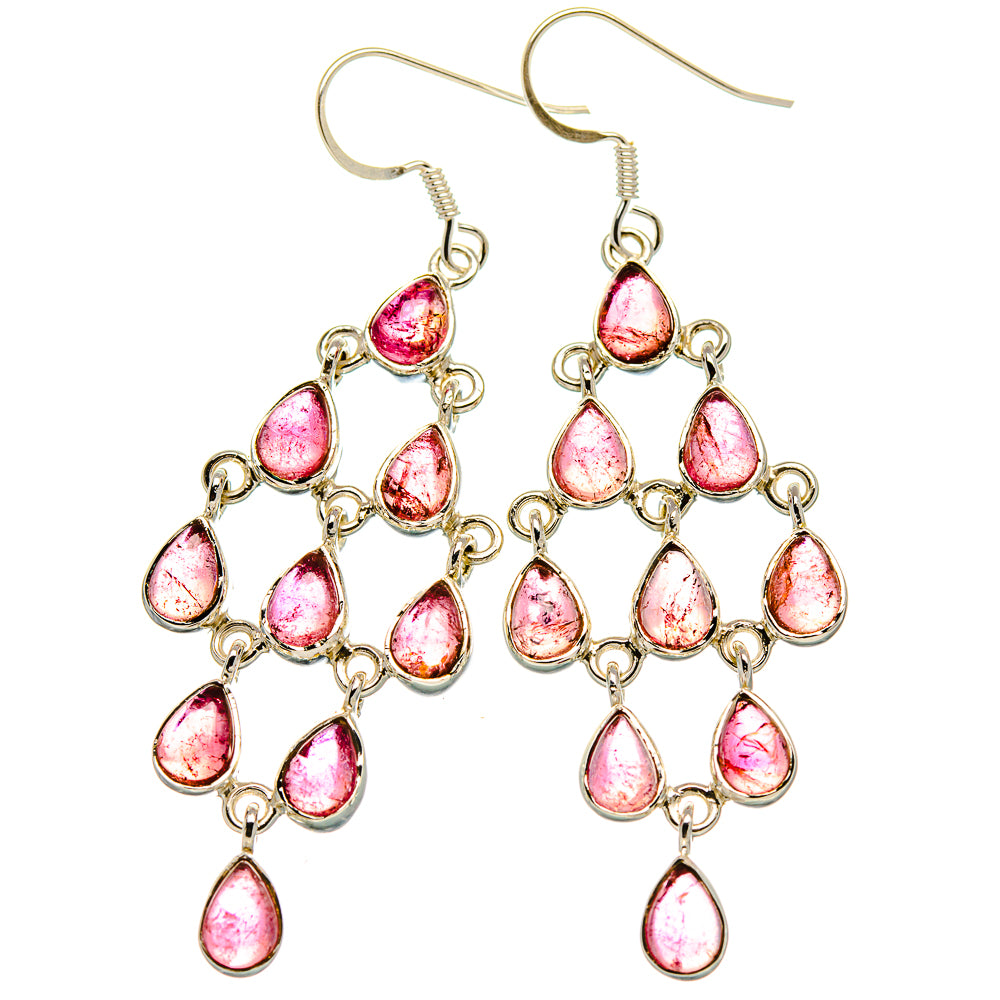 Signature Pink Tourmaline Earrings 2 5/8" (925 Sterling Silver) EARR431985