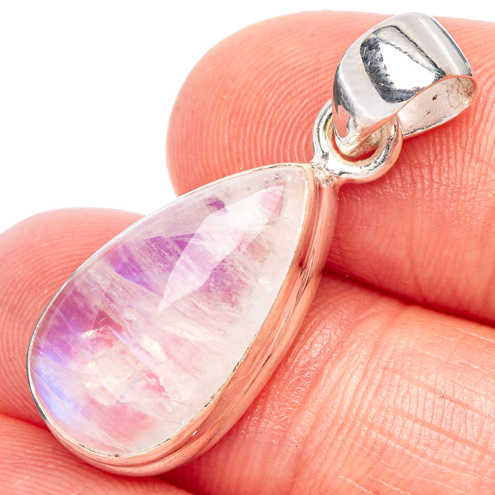 Rainbow Moonstone Pendant 1 1/4" (925 Sterling Silver) P44284