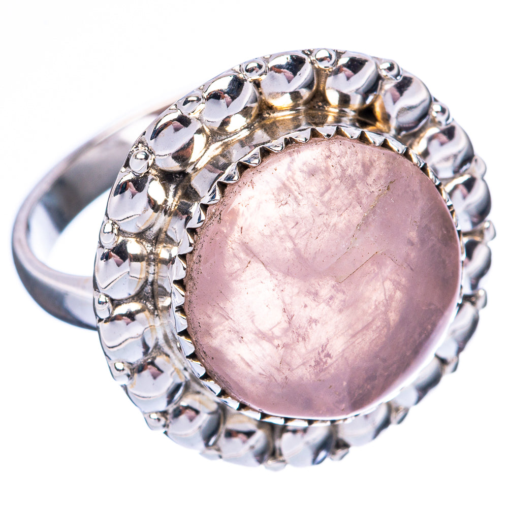 Rose Quartz Ring Size 7.75 (925 Sterling Silver) R3956