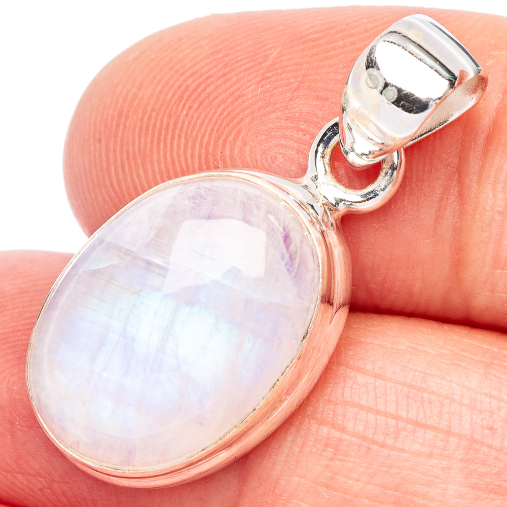 Rainbow Moonstone Pendant 1 1/8" (925 Sterling Silver) P44150