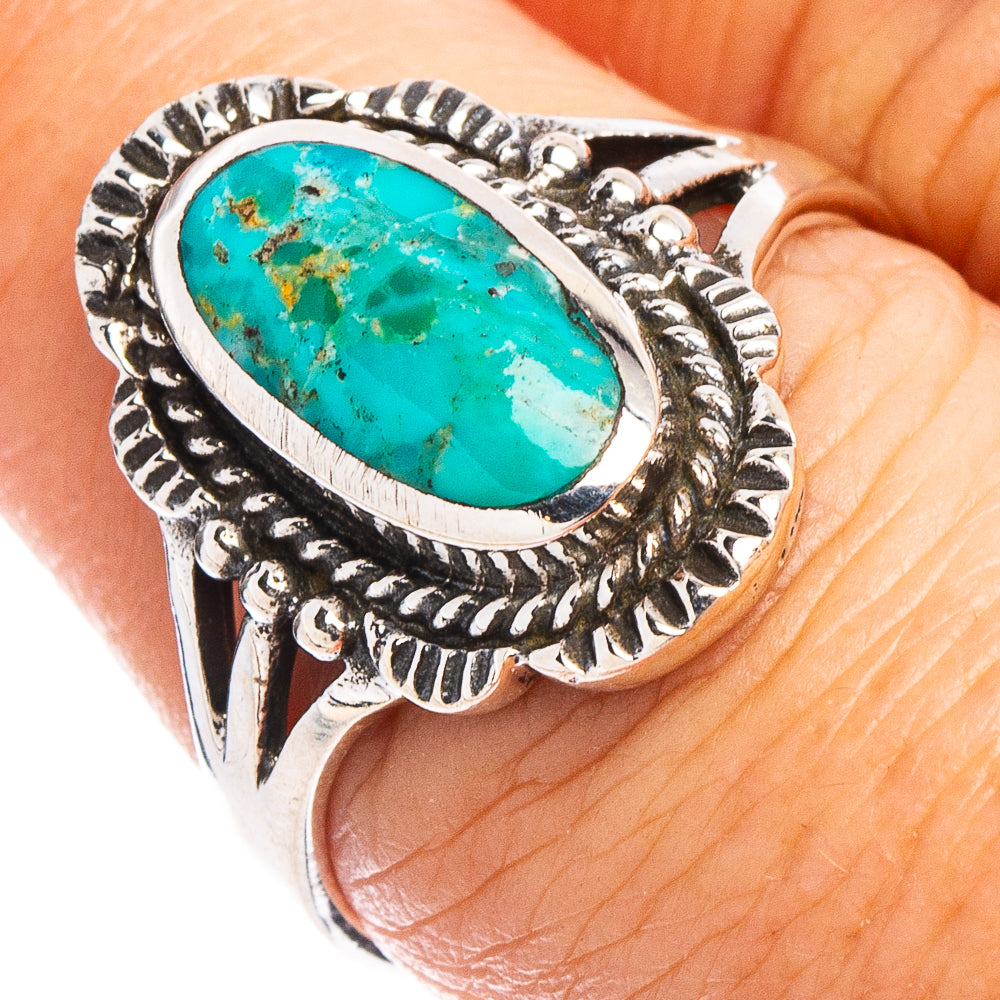 Arizona Turquoise Native Style Ring Size 7.75 (.925 Sterling Silver)